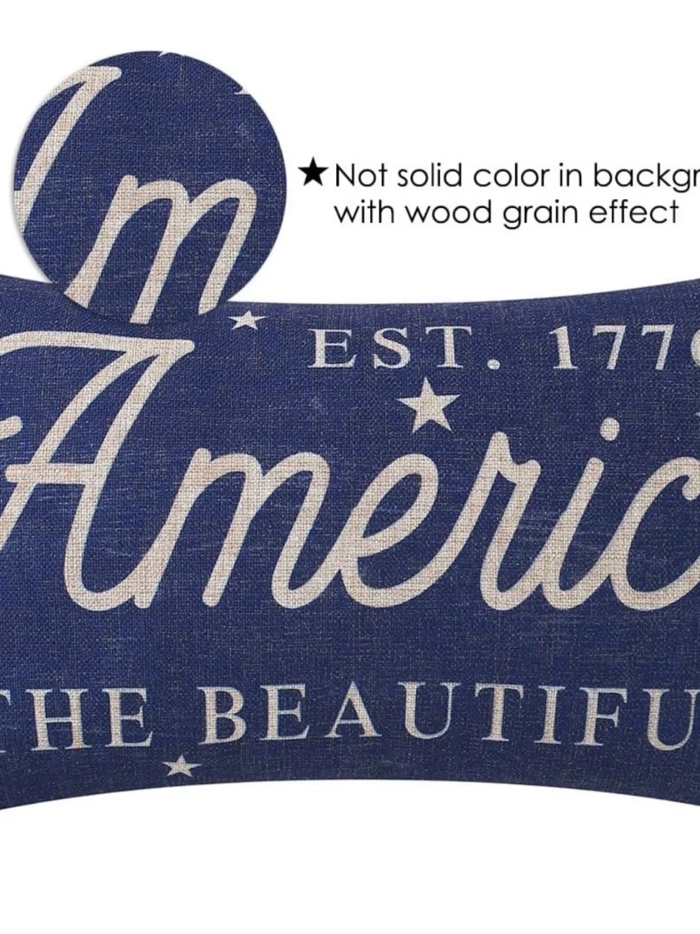 Patriotic Blue 'America' Decorative Lumbar Pillow Cover